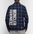 Moncler Genius - 7 Moncler Fragment Logo-Print Checked Cotton-Flannel Shirt - Men - Blue