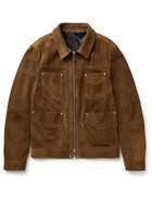 TOM FORD - Slim-Fit Suede Field Jacket - Brown