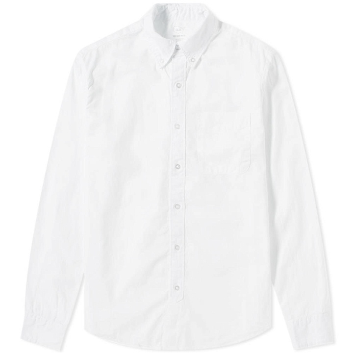 Photo: Save Khaki Garment Dyed Button Down Oxford Shirt White