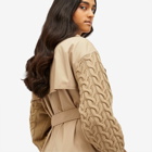 Max Mara Women's Trench Coat with Knitted Sleeves in Camel