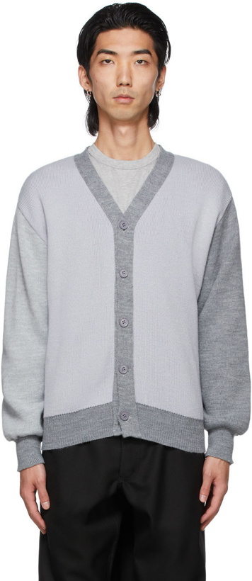 Photo: Comme des Garçons Shirt Grey Lochaven of Scotland Edition Knit Paneled Cardigan