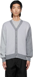 Comme des Garçons Shirt Grey Lochaven of Scotland Edition Knit Paneled Cardigan