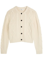 Frame Cable-knit Cashmere Cardigan Cream