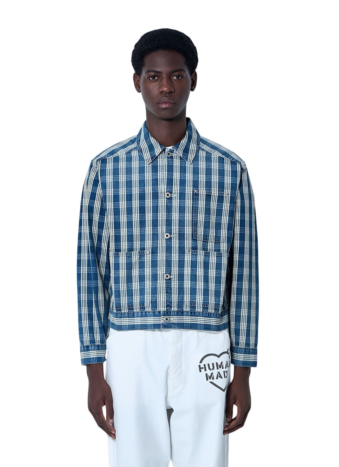Human Made Men's Hickory Coverall Jacket in Indigo Human Made