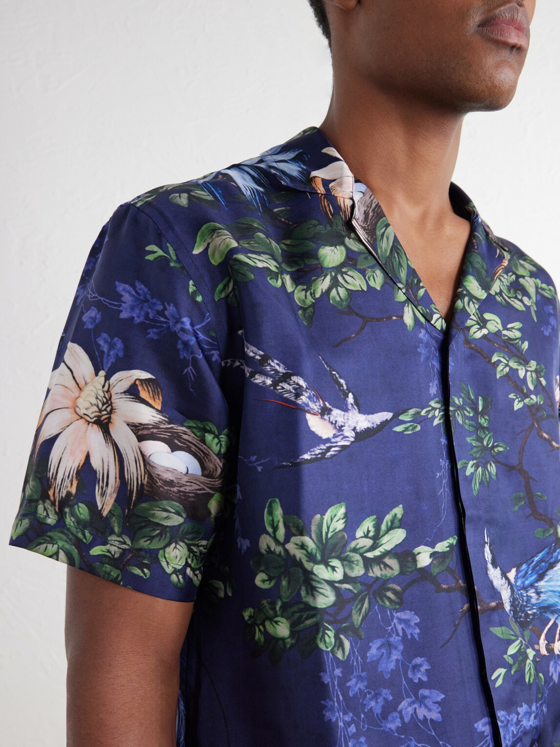 Orlebar Brown - Maitan Camp-Collar Printed Silk Shirt - Blue