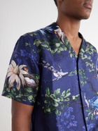 Orlebar Brown - Maitan Camp-Collar Printed Silk Shirt - Blue