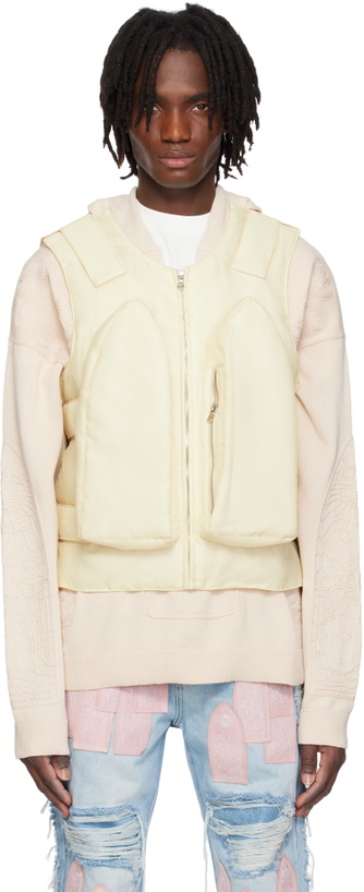 Photo: Who Decides War Beige Organza Bullet Point Vest