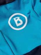 Bogner - Mica Colour-Block Logo-Print Stretch-Jersey Half-Zip Base Layer - Blue