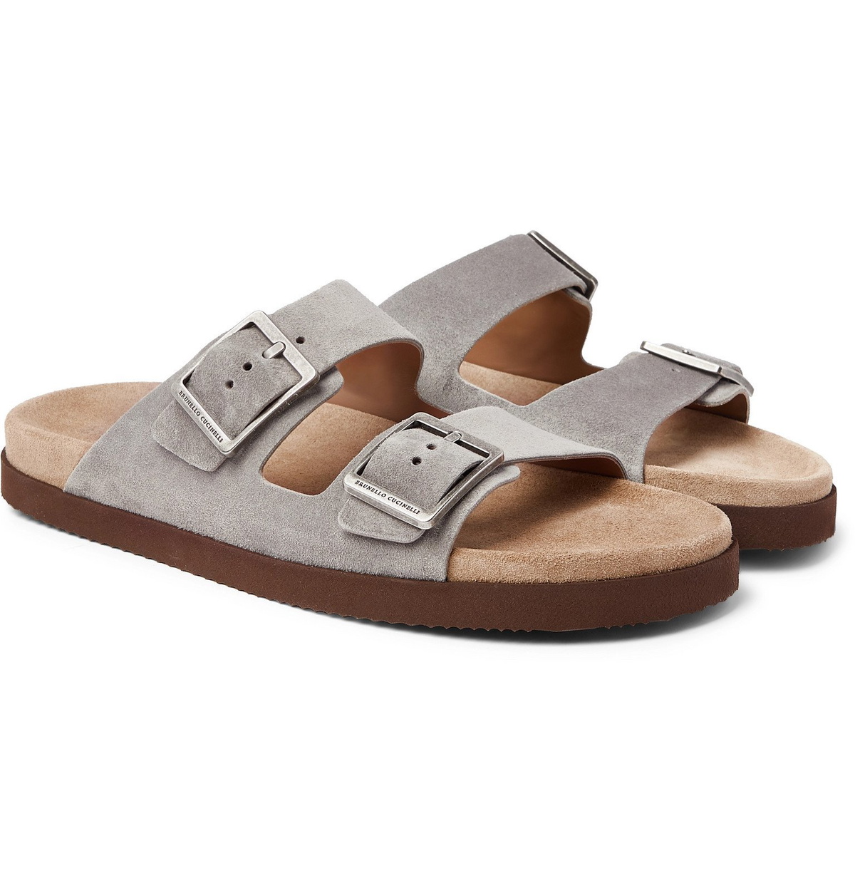 Brunello Cucinelli - Suede Sandals - Gray Brunello Cucinelli display picture 2