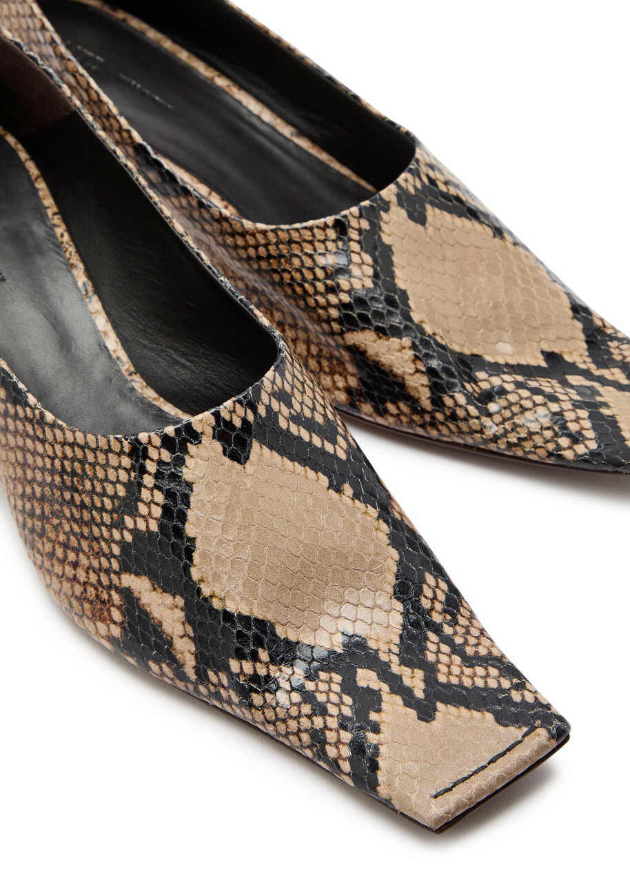 Khaite Marlene 50 Snake-effect Leather Pumps
