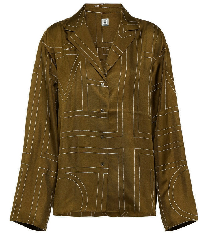 Photo: Toteme Monogram silk twill shirt