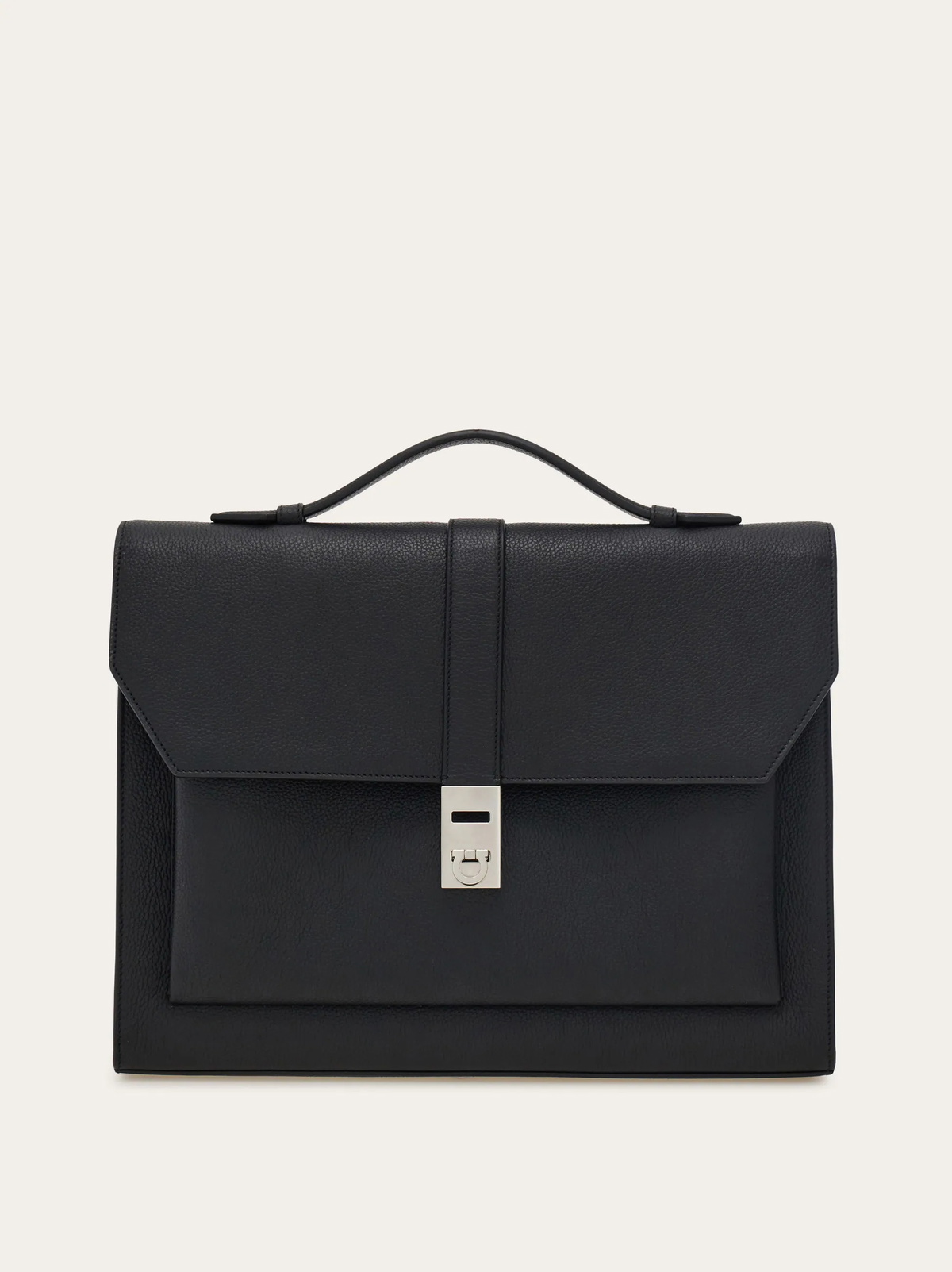 Ferragamo Mens Hug buckle briefcase in Black