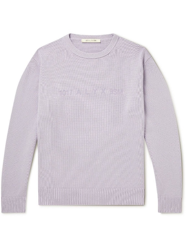 Photo: 1017 ALYX 9SM - Appliquéd Cotton Sweater - Purple
