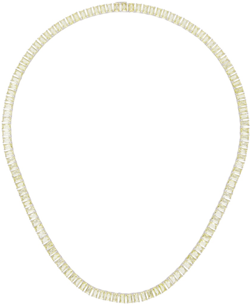 Photo: Hatton Labs SSENSE Exclusive Silver & Yellow Emerald Cut Tennis Chain Necklace