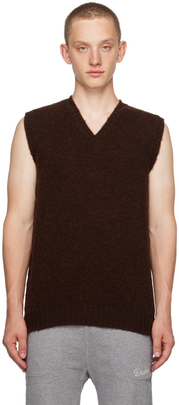 Photo: Drake's Brown V-Neck Vest