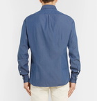 Brunello Cucinelli - Slim-Fit Button-Down Collar Cotton-Chambray Shirt - Men - Blue