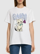 GANNI Rose Cat Basic Jersey Relaxed T-shirt