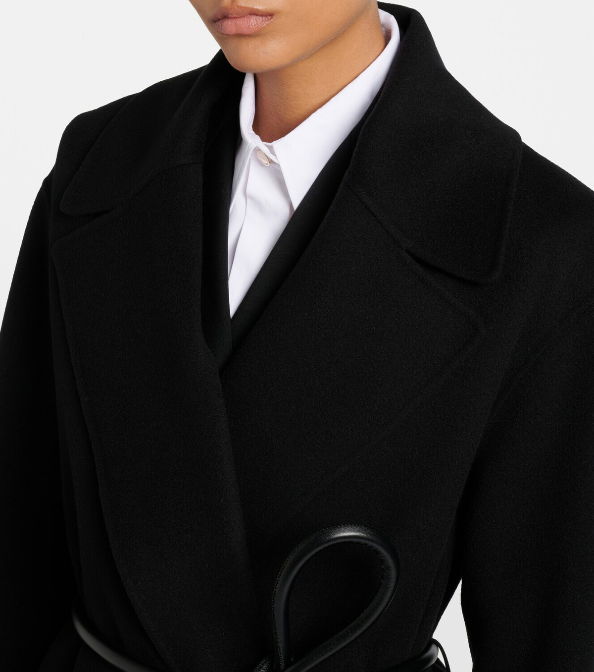 Sportmax Belted oversized virgin wool wrap coat