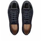Lanvin Men's Patent Toe Cap Low Sneakers in Navy