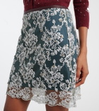Jacques Wei Embellished lace miniskirt