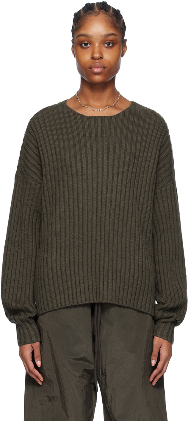 Fear of God ESSENTIALS Gray Raw Neck Sweater Fear Of God Essentials