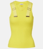 Loewe Ribbed-knit cotton-blend tank top