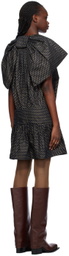 FIDAN NOVRUZOVA Navy & Gold Bow Minidress