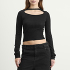 Rick Owens Women's Cropped Pullover Top in Black
