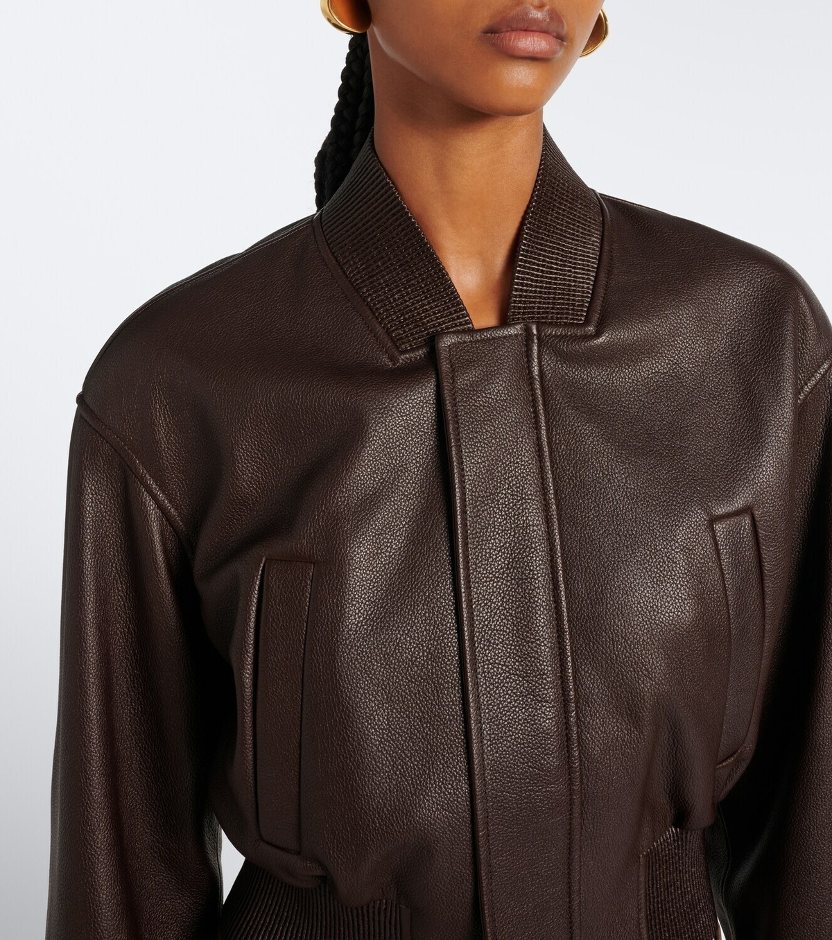 Ralph Lauren Collection Noland cropped leather bomber jacket