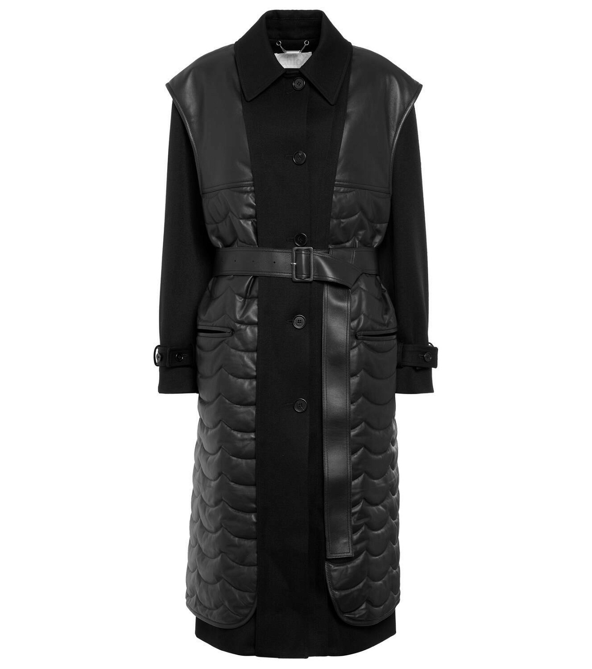 Chloé Wool gabardine and leather coat