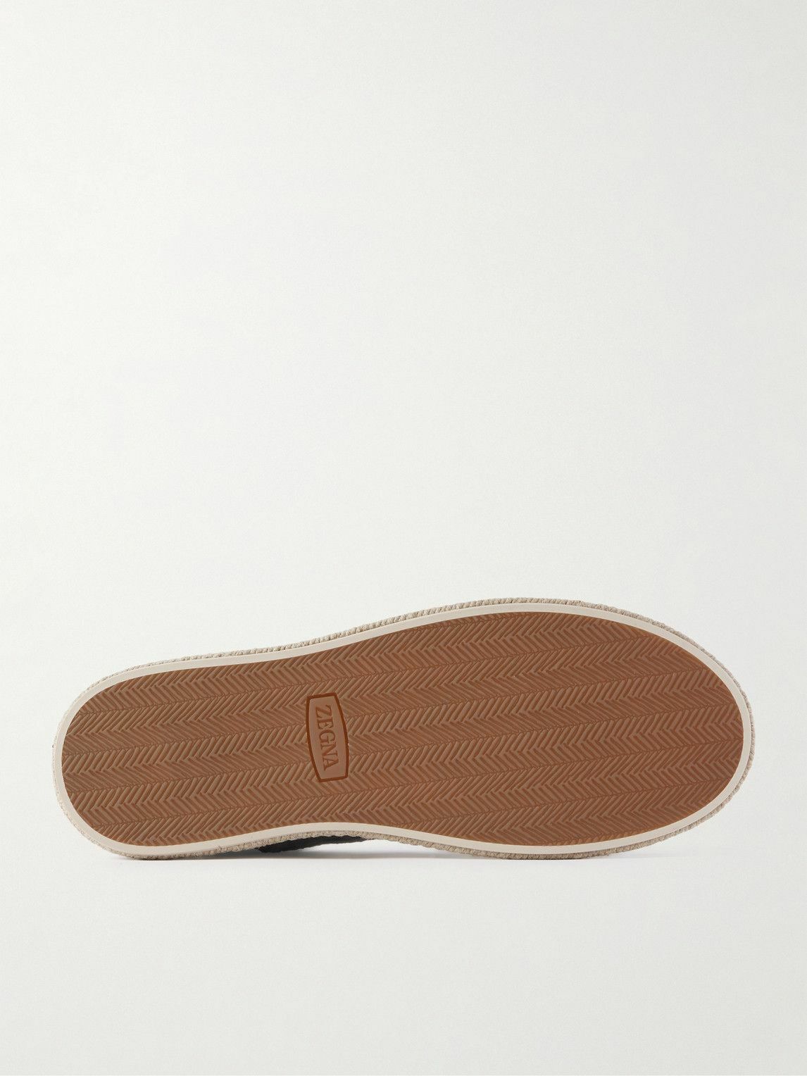 Zegna - Triple Stitch™ Leather-Trimmed Canvas Slip-On Sneakers - Gray