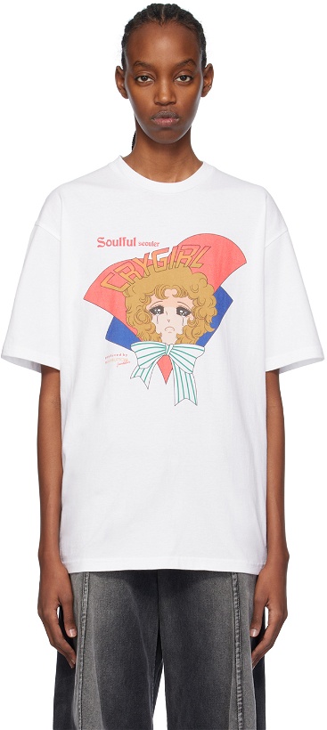 Photo: Pushbutton SSENSE Exclusive White Soulful Crying Girl T-Shirt