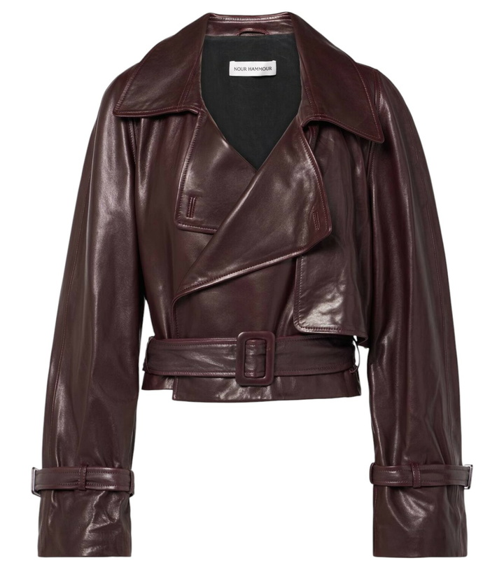Photo: Nour Hammour Hatti cropped leather jacket