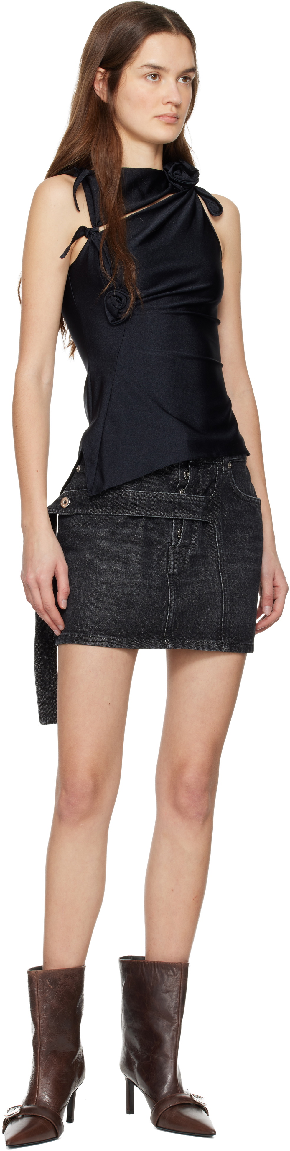 Coperni Black Flower Top