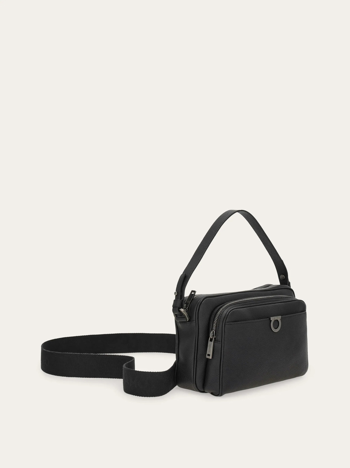 Ferragamo Mens Gancini shoulder bag in Black