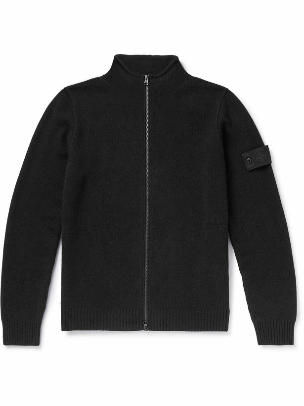 Photo: Stone Island - Ghost Cashmere Zip-Up Cardigan - Black