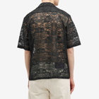 Aries Men's Hawaiian Lace Vacation Shirt in Black