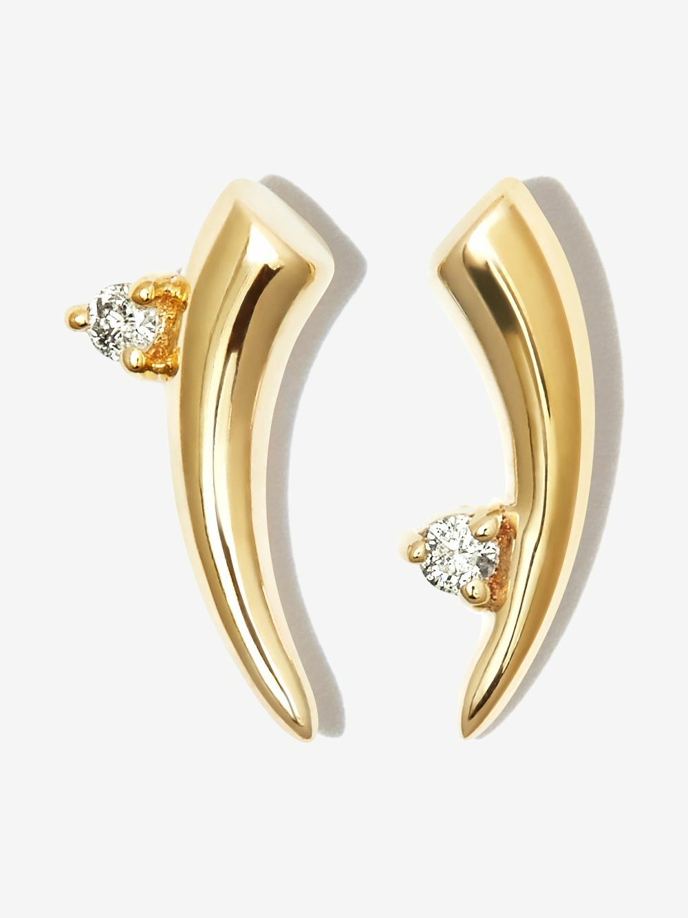 Adina Reyter 14K Yellow Gold Thorn Diamond Stud Earrings