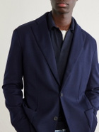 SEASE - Hodded Virgin Wool Blazer - Blue