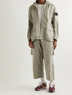 Stone Island Shadow Project - Logo-Appliquéd Panelled Linen-Blend Hooded Parka - Neutrals