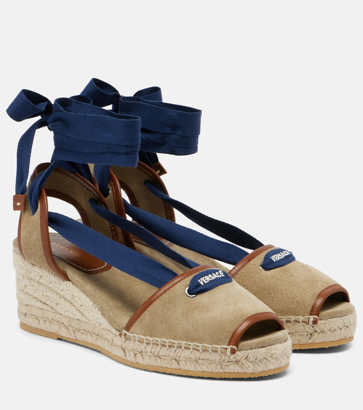 Versace Lola suede espadrille wedges