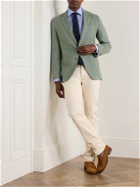 Sid Mashburn - Ghost Slim-Fit Unstructured Silk, Linen and Cotton-Blend Blazer - Green