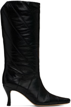 BY FAR Black Steph Creased Leather Boots