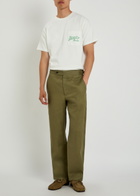 Bode Straight-leg Linen Trousers Olive
