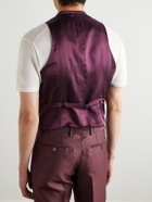 TOM FORD - Dyllan Wool, Mohair and Silk-Blend Twill Waistcoat - Burgundy