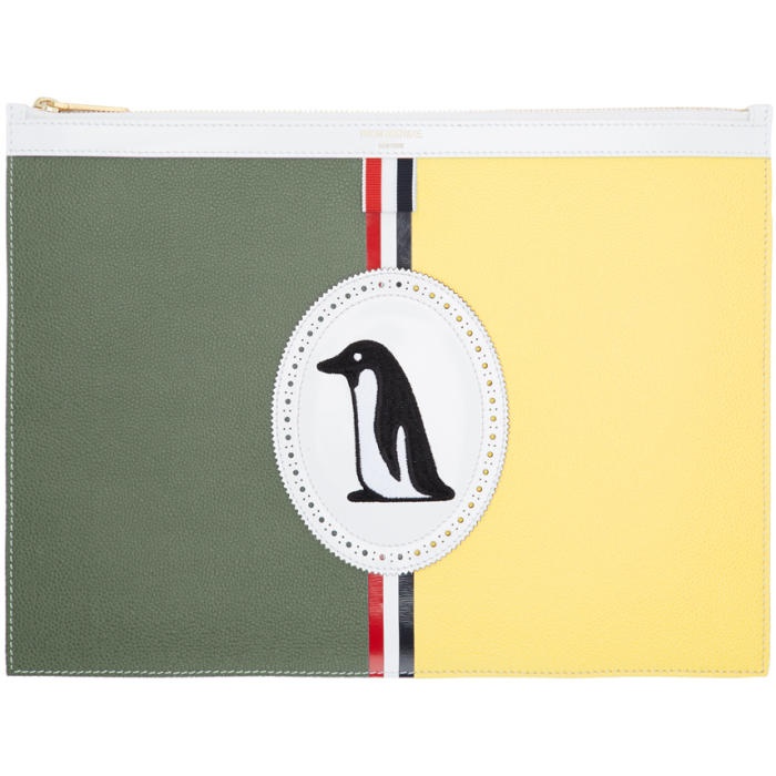 Photo: Thom Browne Green Medium Penguin Icon Document Holder