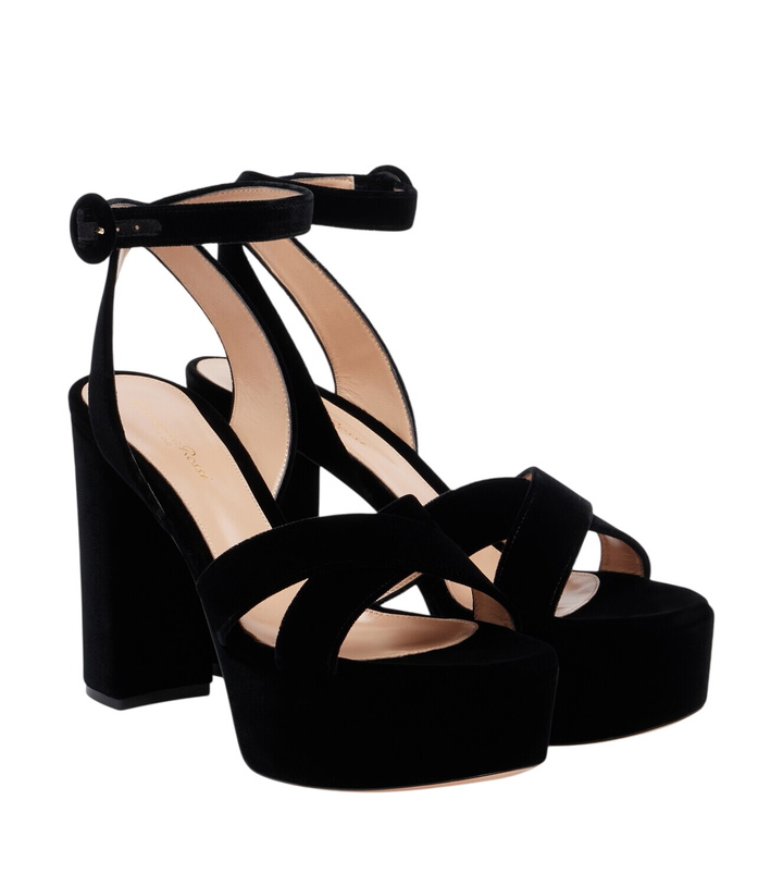 Photo: Gianvito Rossi Sabrina velvet platform sandals