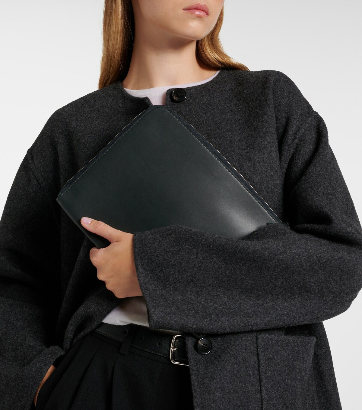 The Row Portfolio leather pouch