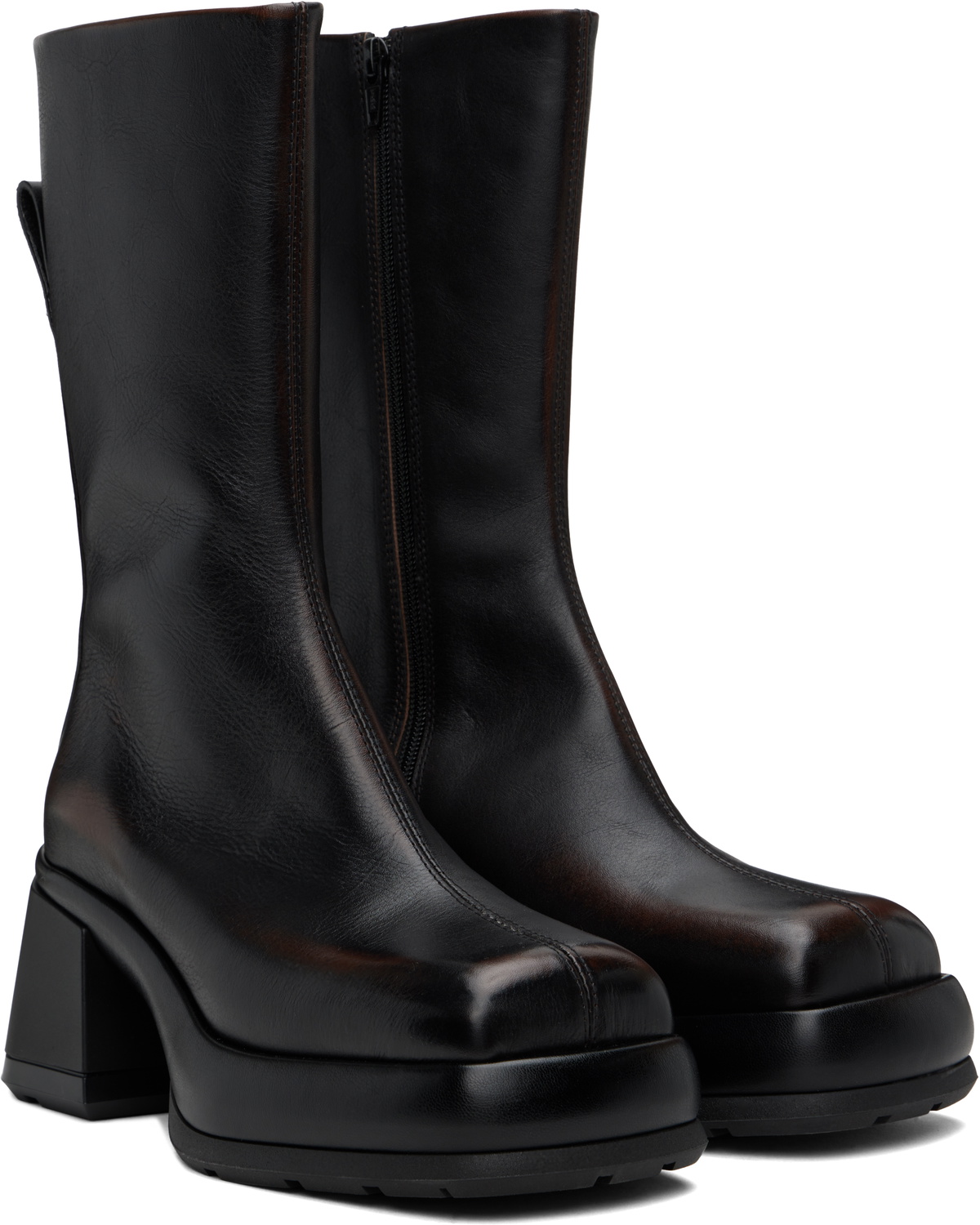 Miista Black & Brown Cassia Boots MIISTA