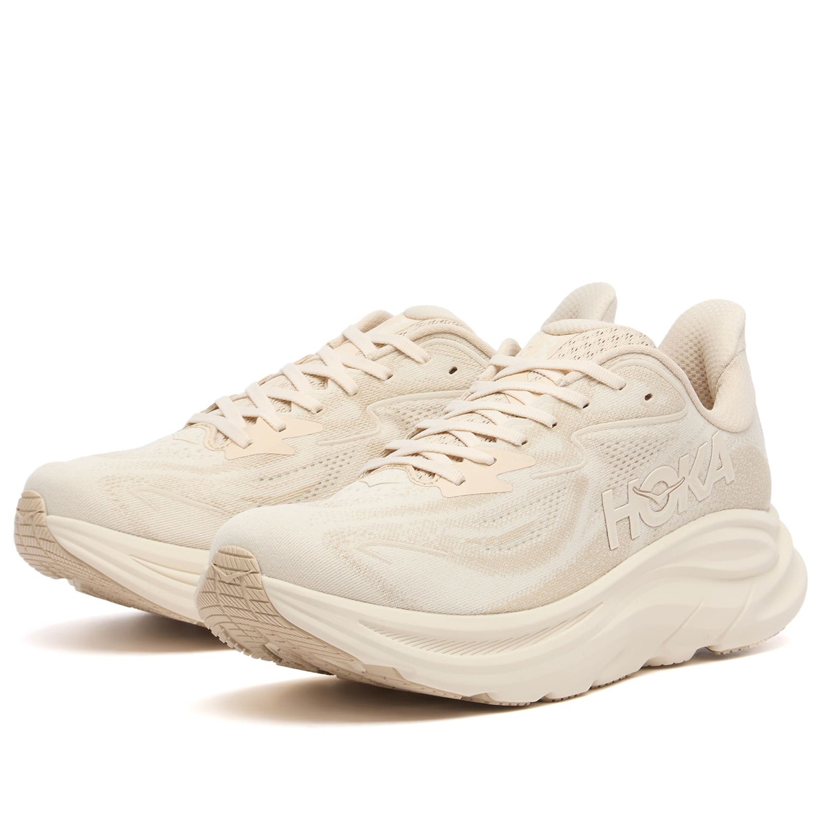 HOKA ONE ONE Men's M Clifton 10 Sneaker in Oatmeal/Oat Milk Hoka